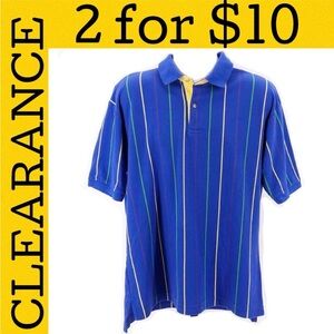 🟡 90s vintage striped polo shirt